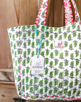 Handmade Quilted Tote Bag | Neon Paisley - Bombaby