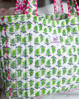 Handmade Quilted Tote Bag | Neon Paisley - Bombaby