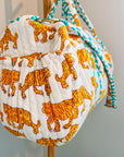 Handmade Quilted Weekend Bag | Indian Tiger - Bombaby