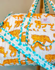 Handmade Quilted Weekend Bag | Indian Tiger - Bombaby