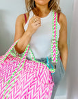 Handmade Quilted Weekend Bag | Neon Pink - Bombaby