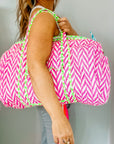 Handmade Quilted Weekend Bag | Neon Pink - Bombaby