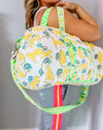 Handmade Quilted Weekend Bag | Neon Rainbow Leopard - Bombaby