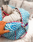 Large Quilted Weekend Bag | Blue - Bombaby