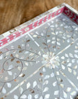 Mother of Pearl Inlay Tray | Pink & Grey - Bombaby