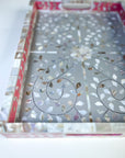 Mother of Pearl Inlay Tray | Pink & Grey - Bombaby