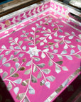 Mother of Pearl Inlay Tray | Pink - Bombaby