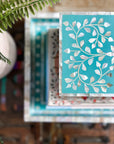 Mother of Pearl Inlay Tray | Turquoise - Bombaby