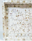 Mother of Pearl Inlay Tray | White Neutral - Bombaby