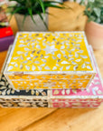 Mother of Pearl Jewellery Box | Yellow - Bombaby