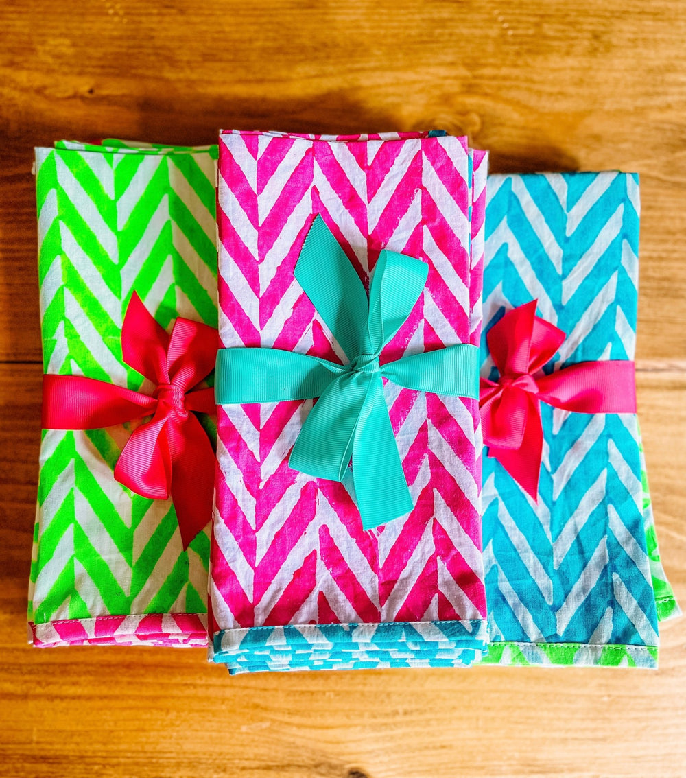 Neon Block Print Napkin Set - Bombaby