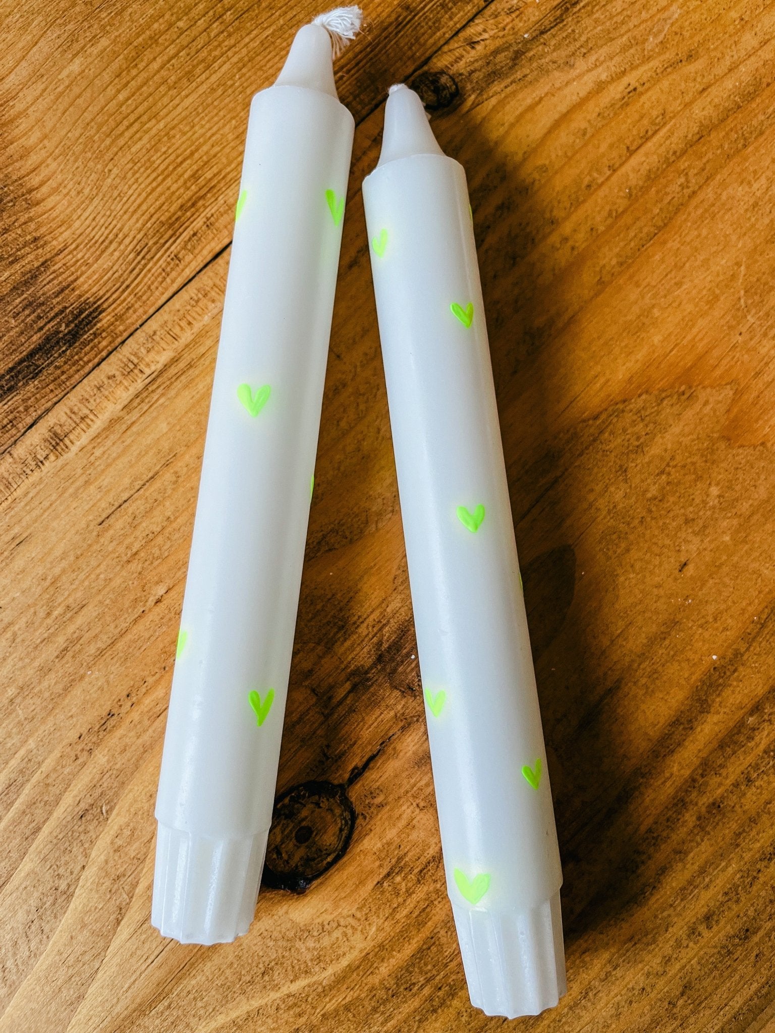 Neon Hearts | Hand Painted Candles - Bombaby