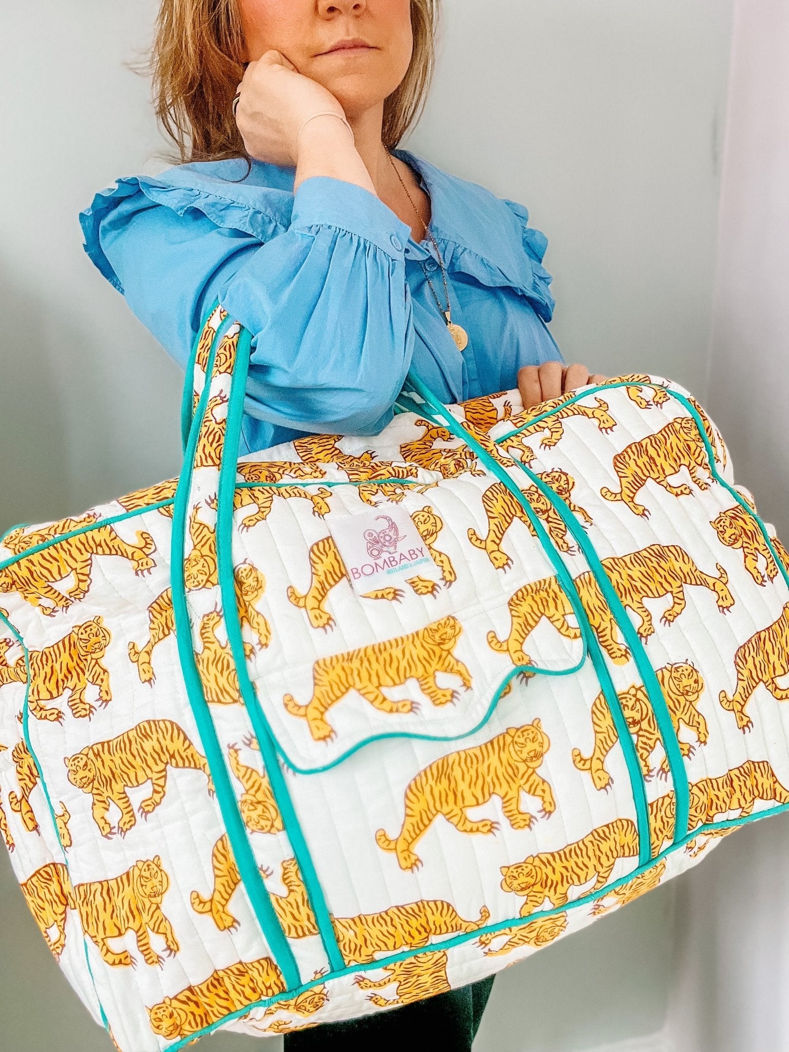 Quilted Large Weekend Bag - Indian Tiger - Bombaby