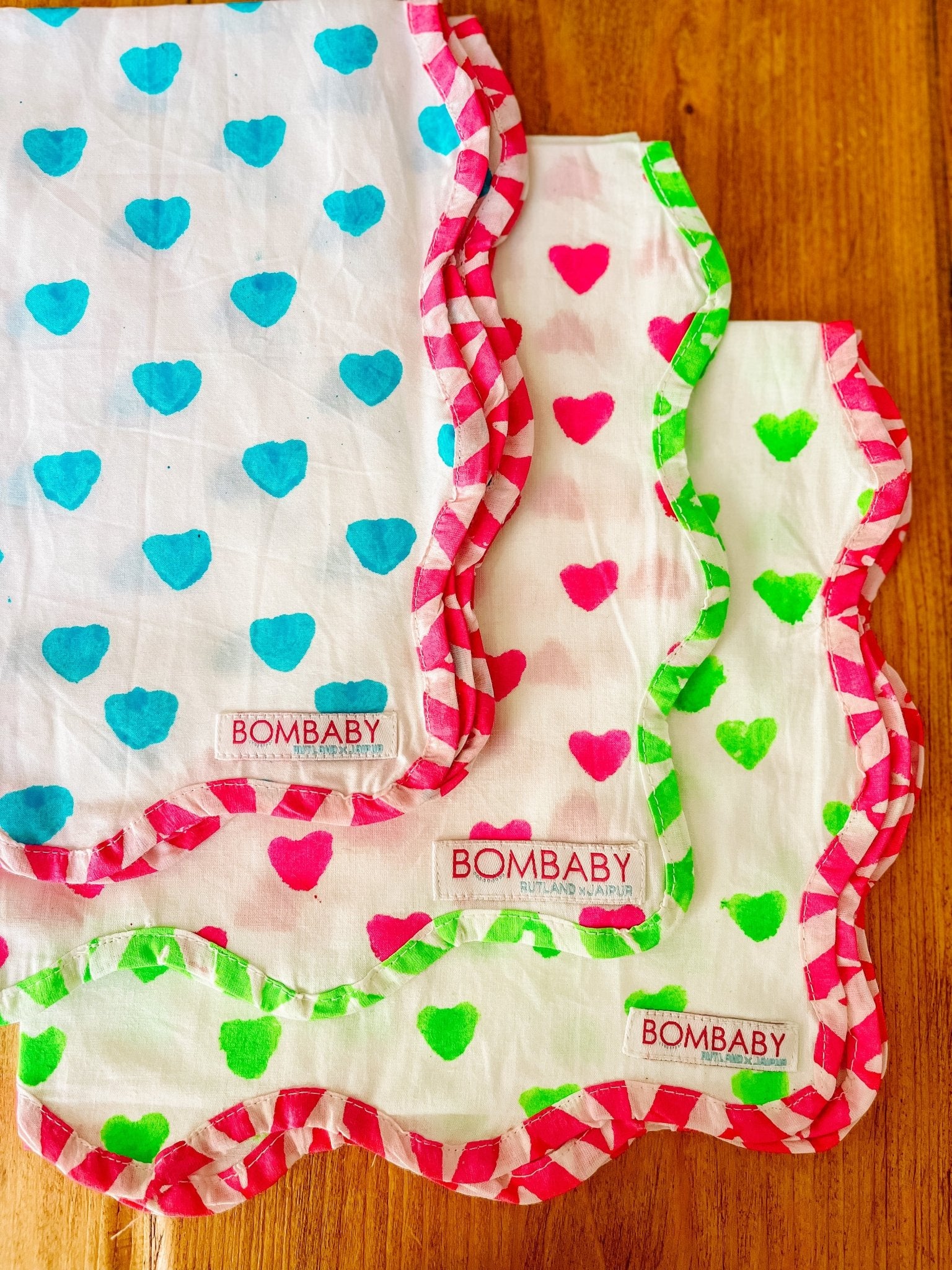 Scallop Block Print Napkins - Bombaby